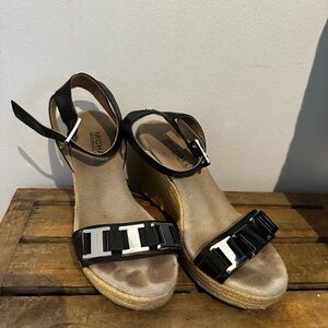 Michael Kors Black Wedge Sandals
